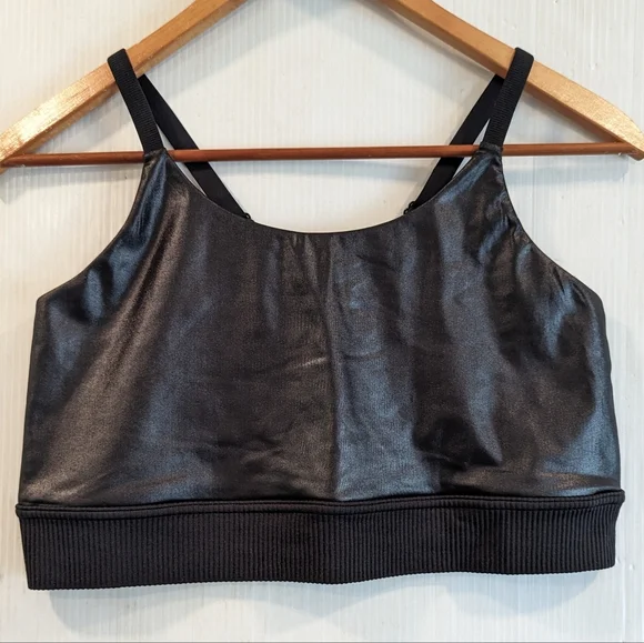 CACIQUE women's black faux leather bralette size 18/20 - Picture 2 of 7